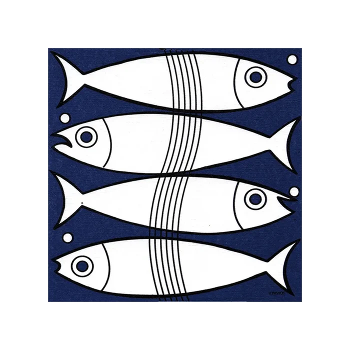Sardine paper napkins by Françoise Paviot