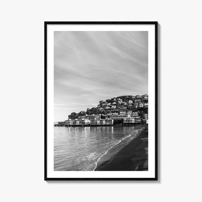 Sausalito Black and White Fine Art Photo Print, San Francisco, California, USA Poster