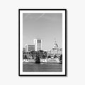 Savannah Skyline Black and White Fine Art Photo Print, Georgia USA, Wall Decor