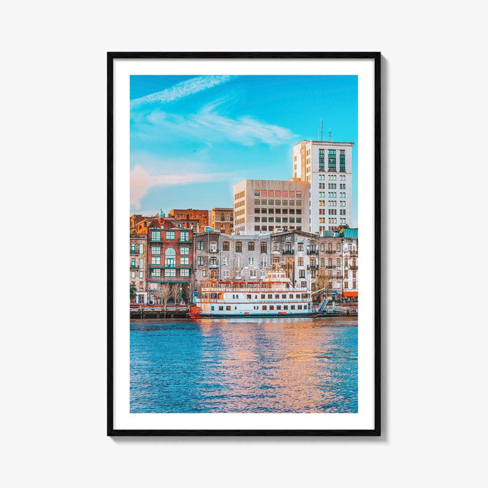 Savannah Skyline Fine Art Photo Print, GA USA Riverfront, Wall Art Poster
