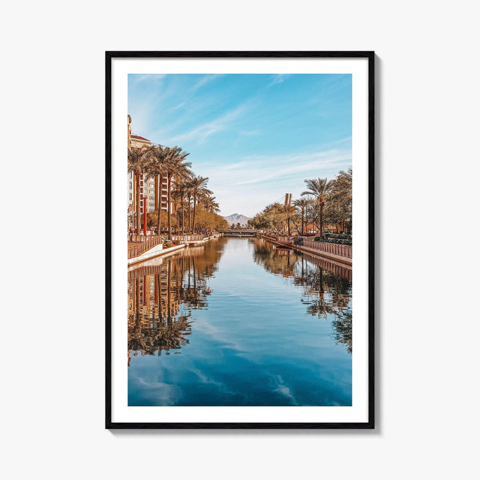 Scottsdale Fine Art Photo Print, Old Town Canal Waterfront, Arizona Wall Decor Poster, USA