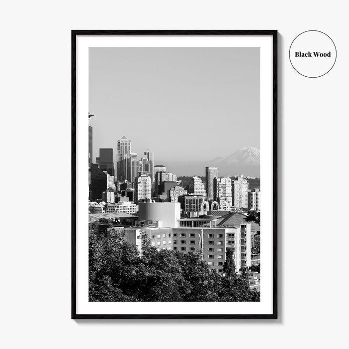 Seattle Black and White Fine Art Photo Print, Downtown, Washington, USA, Wall Decor, Poster