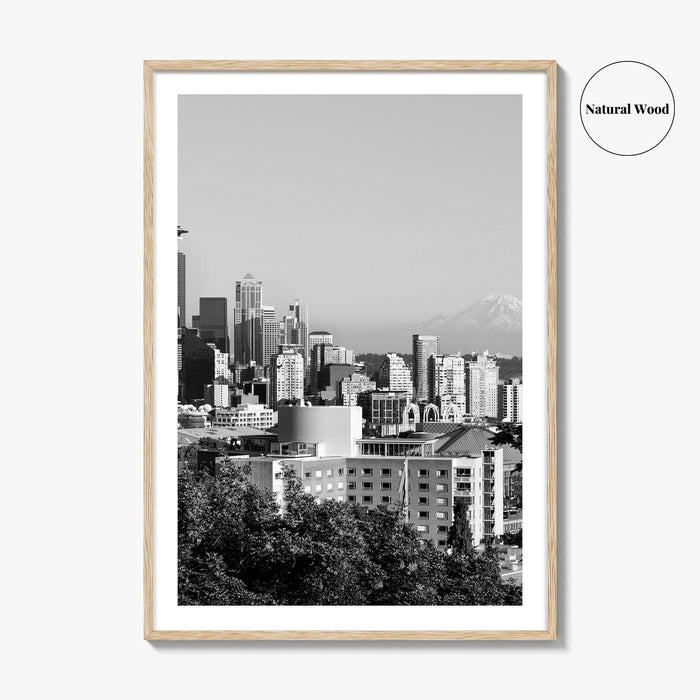 Seattle Black and White Fine Art Photo Print, Downtown, Washington, USA, Wall Decor, Poster