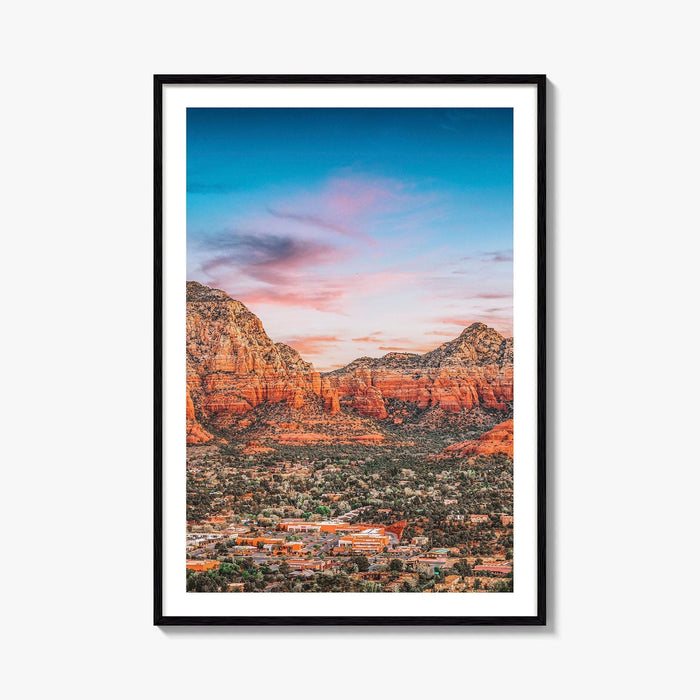 Sedona Fine Art Photo Print, Arizona USA, Downtown, Mountains, Red Rocks, Wall Decor Poster
