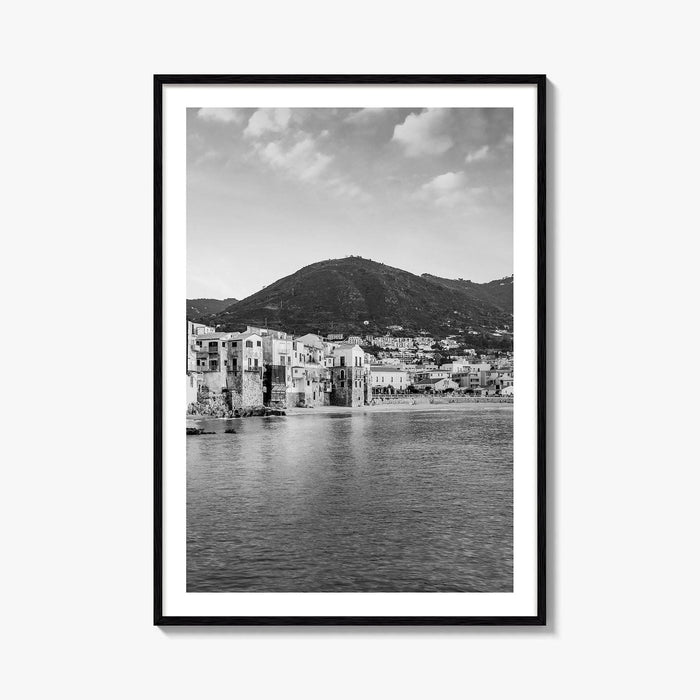 Cefalu Black and White Fine Art Photo Print, Sicily Italy Wall Decor Poster