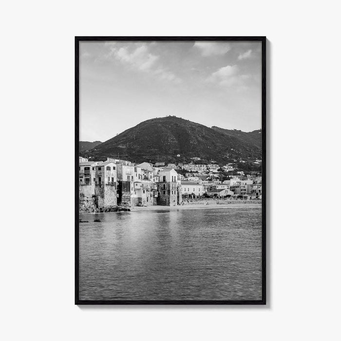 Cefalu Black and White Fine Art Photo Print, Sicily Italy Wall Decor Poster