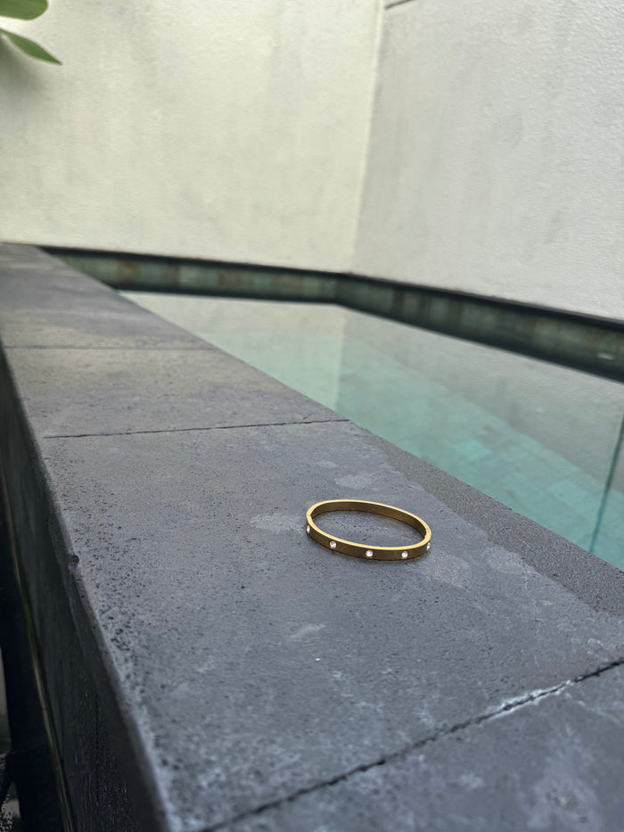 Simple Hinged Gold Bangle