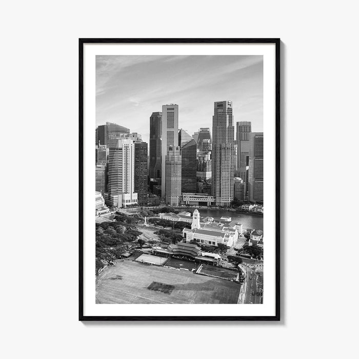 Singapore Black and White Fine Art Photo Print, Marina Bay, Singapore Poster
