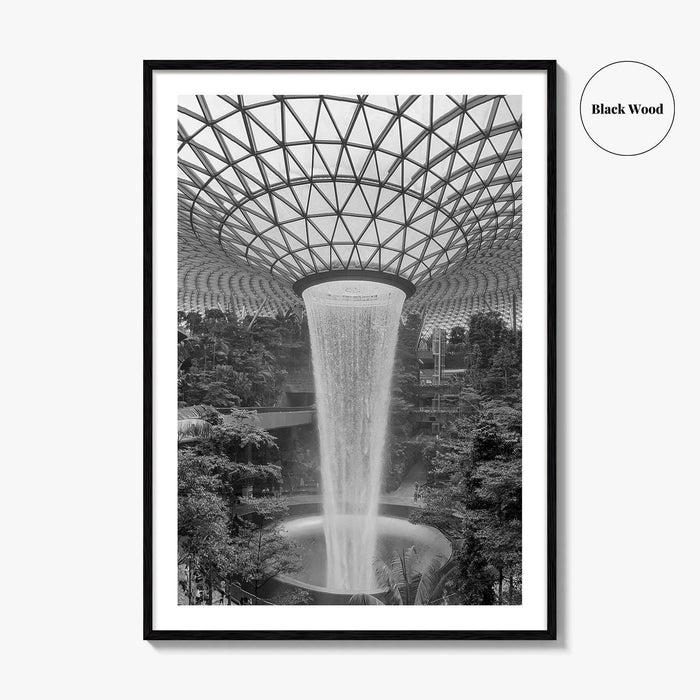 Singapore Black and White Fine Art Photo Print, Jewel Changi Airport, Wall Poster