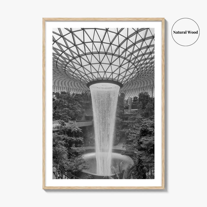 Singapore Black and White Fine Art Photo Print, Jewel Changi Airport, Wall Poster