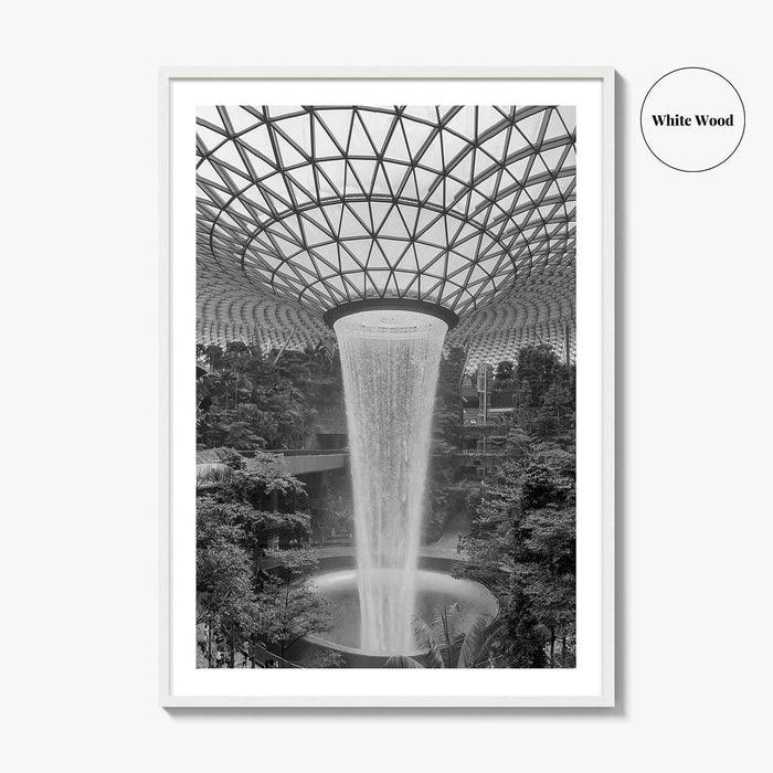 Singapore Black and White Fine Art Photo Print, Jewel Changi Airport, Wall Poster