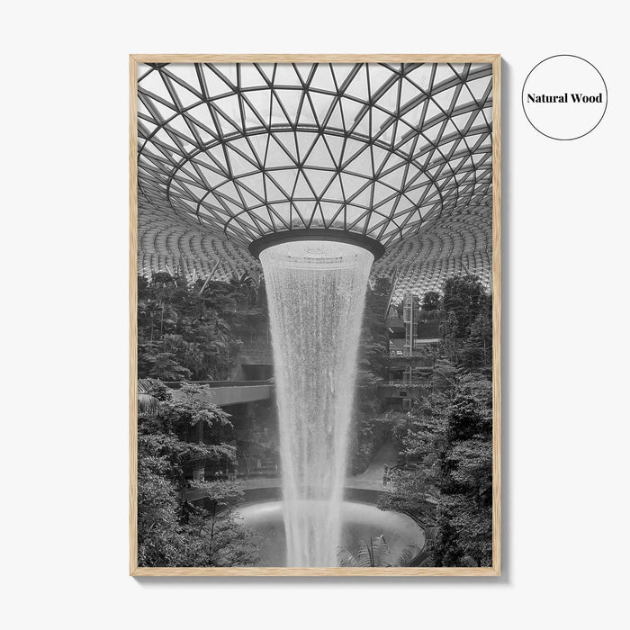 Singapore Black and White Fine Art Photo Print, Jewel Changi Airport, Wall Poster