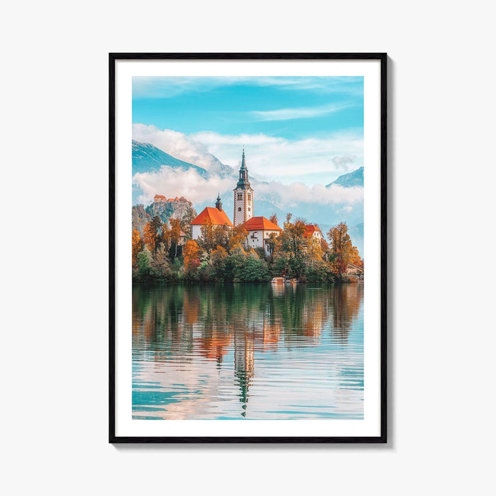 Lake Bled Fine Art Photo Print, Slovenia Poster, Blejsko Jezero, Julian Alps, Island Church