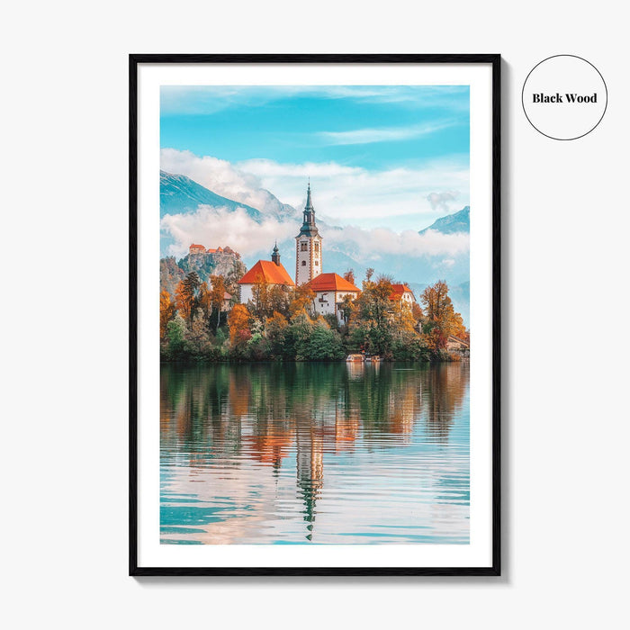 Lake Bled Fine Art Photo Print, Slovenia Poster, Blejsko Jezero, Julian Alps, Island Church