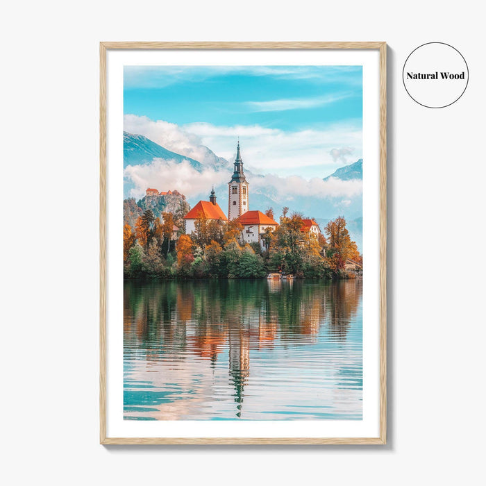Lake Bled Fine Art Photo Print, Slovenia Poster, Blejsko Jezero, Julian Alps, Island Church