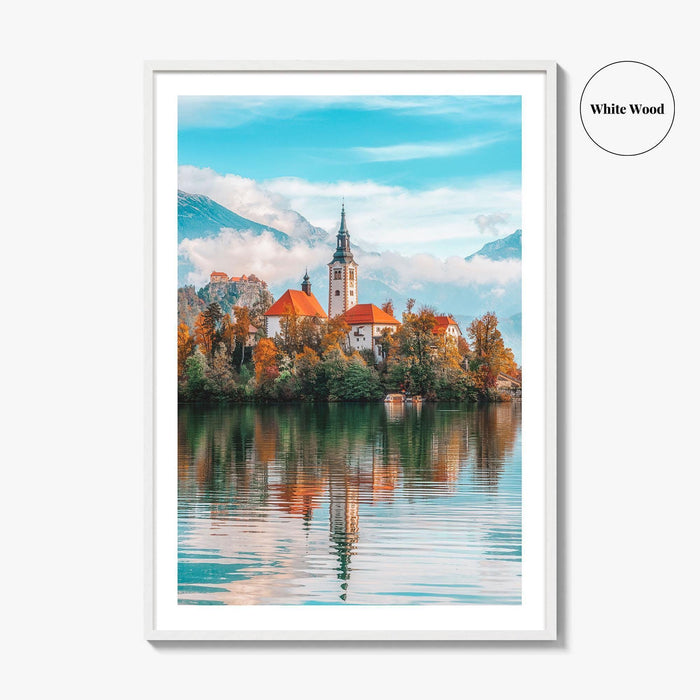 Lake Bled Fine Art Photo Print, Slovenia Poster, Blejsko Jezero, Julian Alps, Island Church