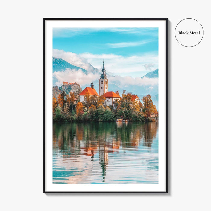 Lake Bled Fine Art Photo Print, Slovenia Poster, Blejsko Jezero, Julian Alps, Island Church