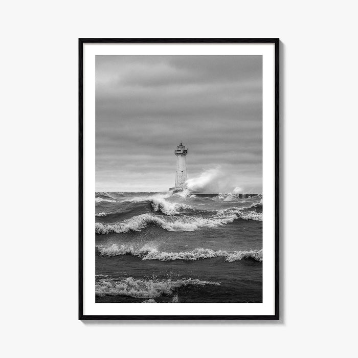Sodus Point Lighthouse Black and White Fine Art Photo Print, Lake Ontario Poster