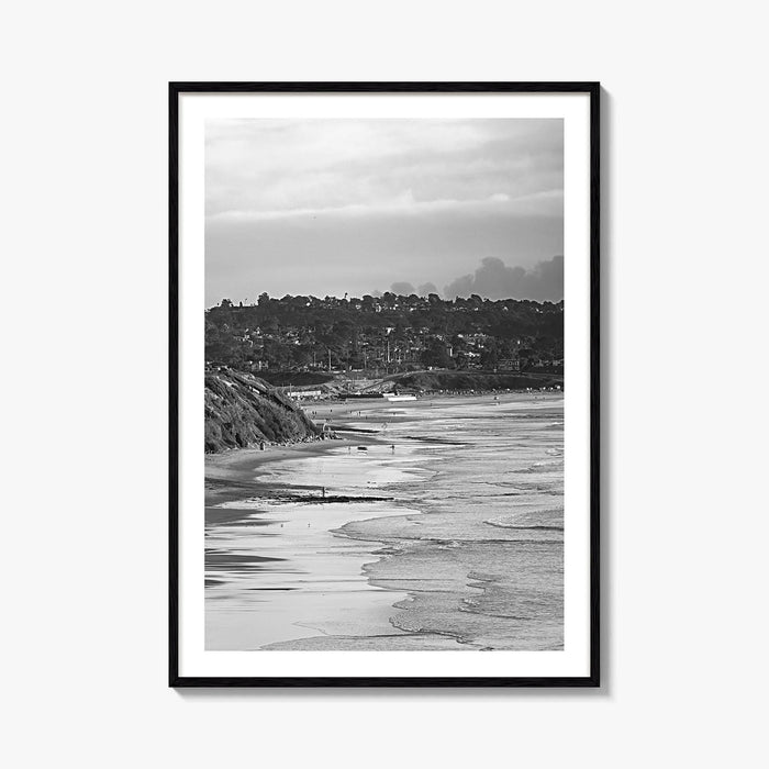 Solana Beach Black and White Fine Art Photo Print, San Diego California Poster