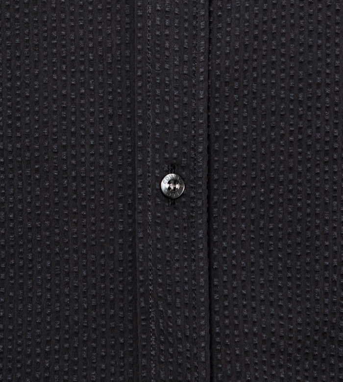Solid Seersucker Long Sleeve - Black
