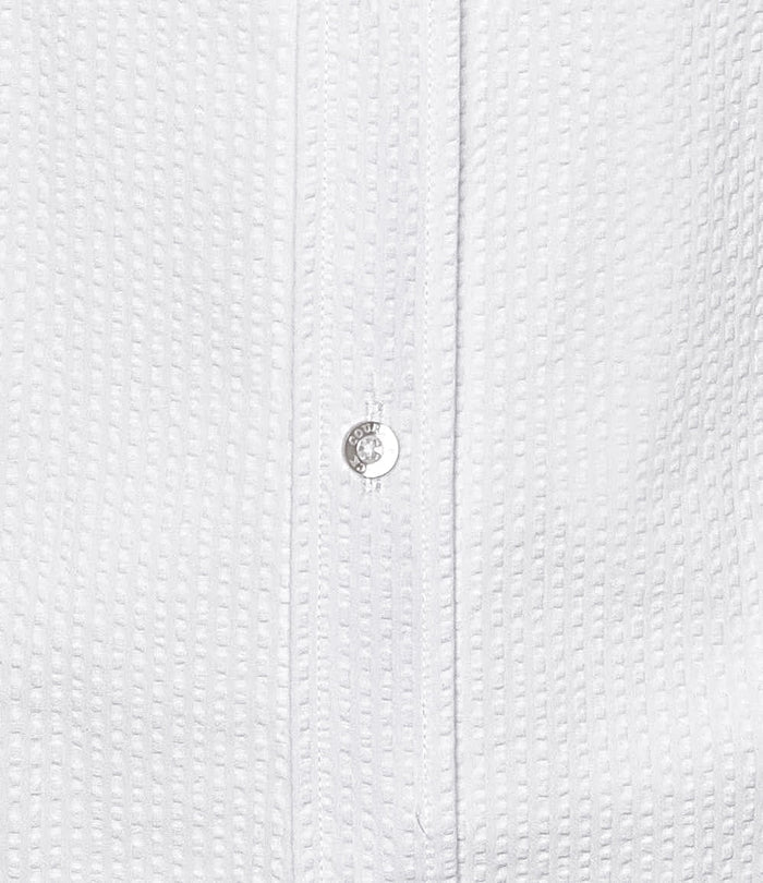 Solid Seersucker Long Sleeve - White