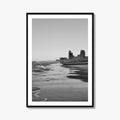 South Padre Island Black and White Fine Art Photo Print, Texas Shoreline Hotels Poster
