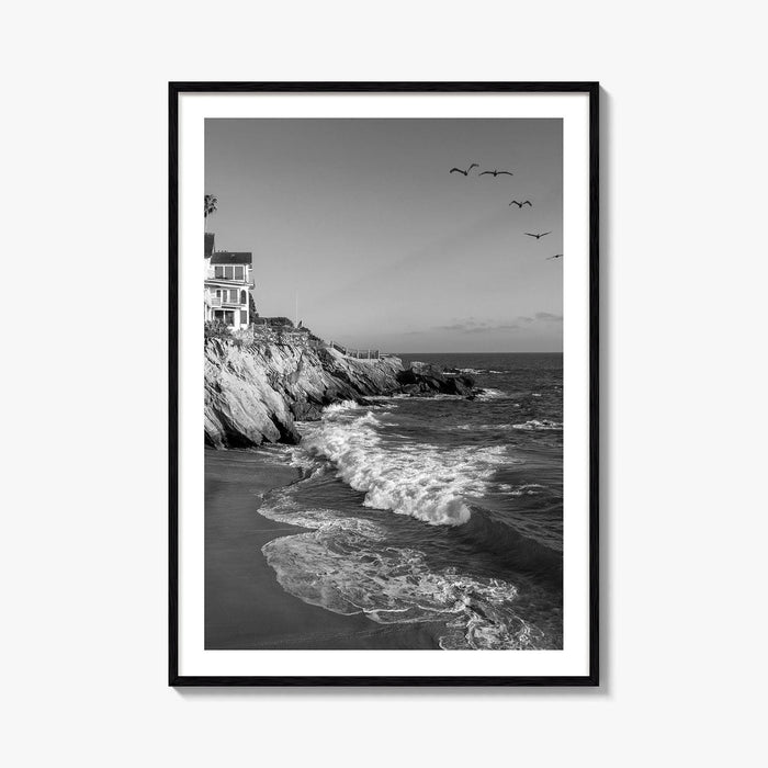 Southern California Black and White Fine Art Photo Print, Coastline Poster