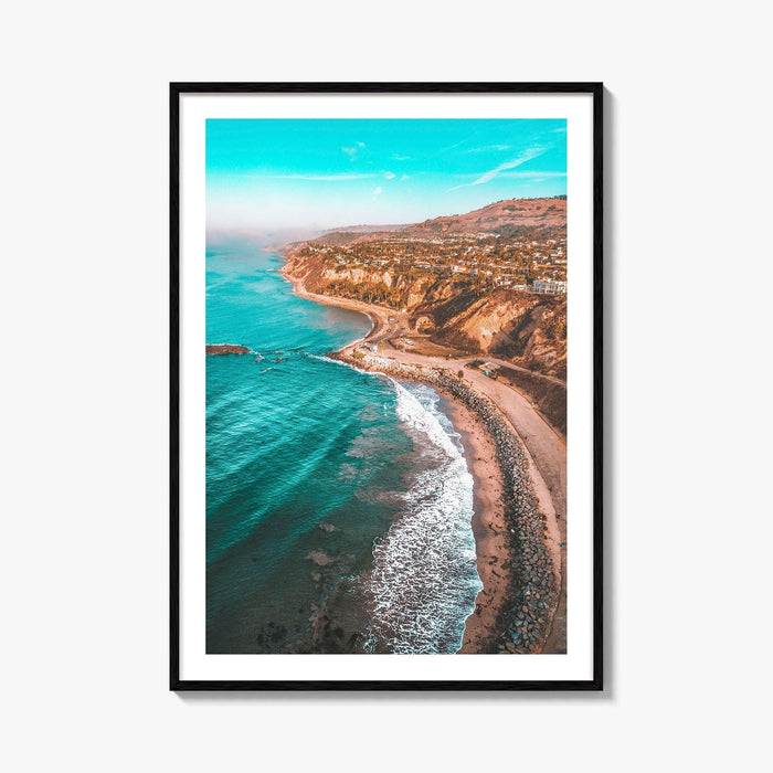Southern California Blue Fine Art Photo Print, Aerial SoCal Coast, USA Poster
