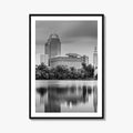 Springfield Massachusetts Skyline Black and White Fine Art Photo Print, Wall Decor Poster, USA