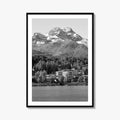 St Moritz Black and White Fine Art Photo Print, Engadin Valley Switzerland Poster