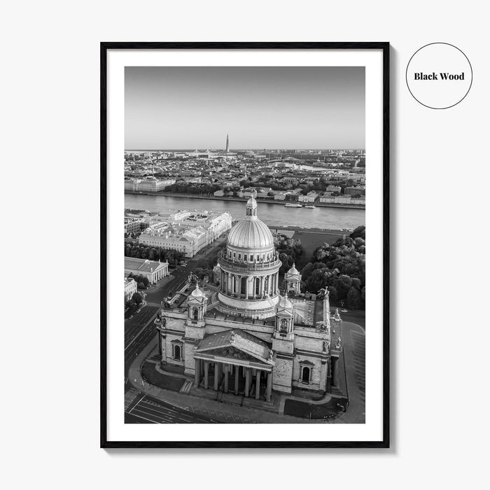 Saint Petersburg Black and White Fine Art Photo Print, St Isaacs Cathedral Russia Poster