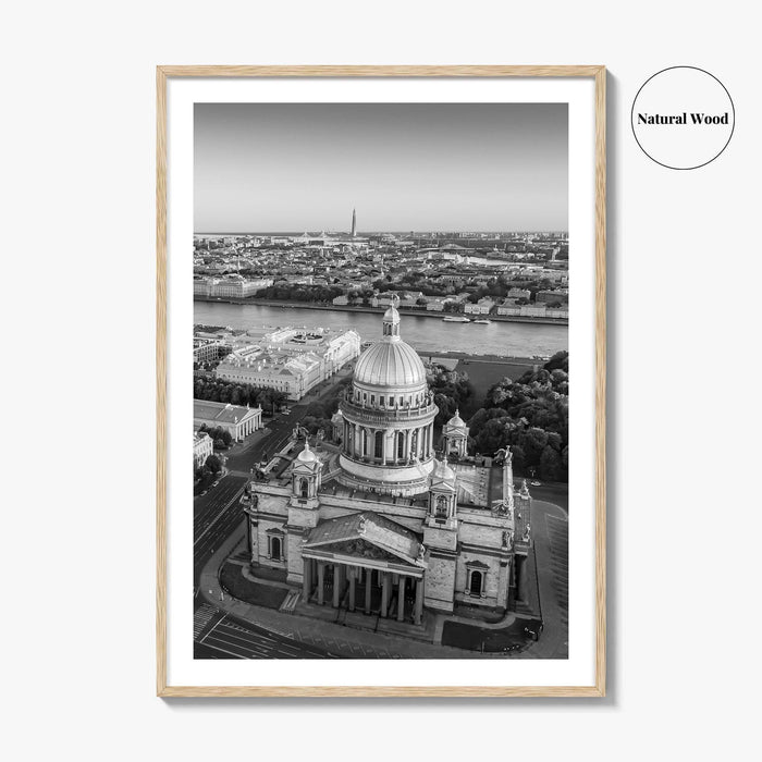 Saint Petersburg Black and White Fine Art Photo Print, St Isaacs Cathedral Russia Poster