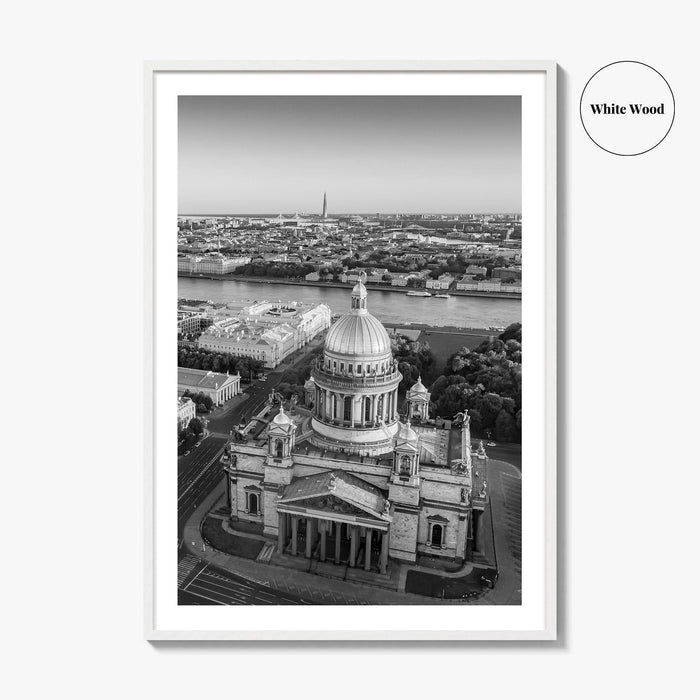 Saint Petersburg Black and White Fine Art Photo Print, St Isaacs Cathedral Russia Poster