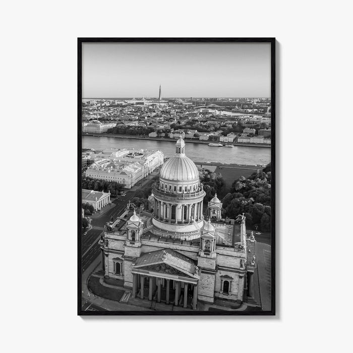 Saint Petersburg Black and White Fine Art Photo Print, St Isaacs Cathedral Russia Poster