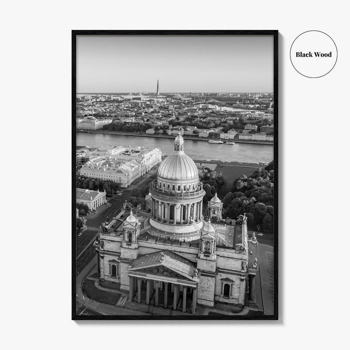 Saint Petersburg Black and White Fine Art Photo Print, St Isaacs Cathedral Russia Poster