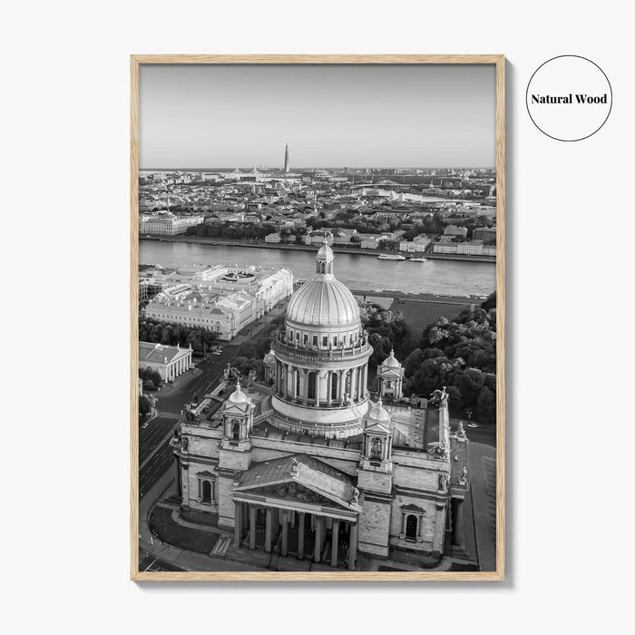 Saint Petersburg Black and White Fine Art Photo Print, St Isaacs Cathedral Russia Poster