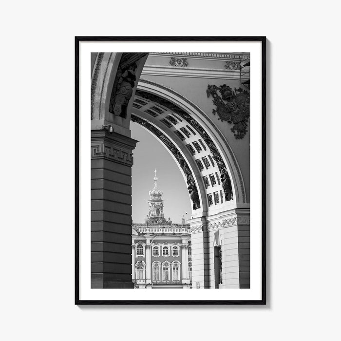 St Petersburg Black and White Fine Art Photo Print, Hermitage Museum, Russia Poster