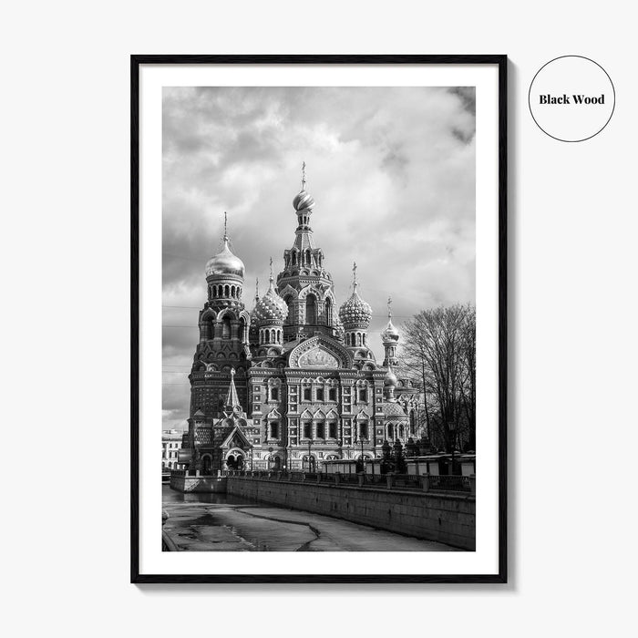 St Petersburg Russia Black and White Fine Art Photo Print, Spas na Krovi