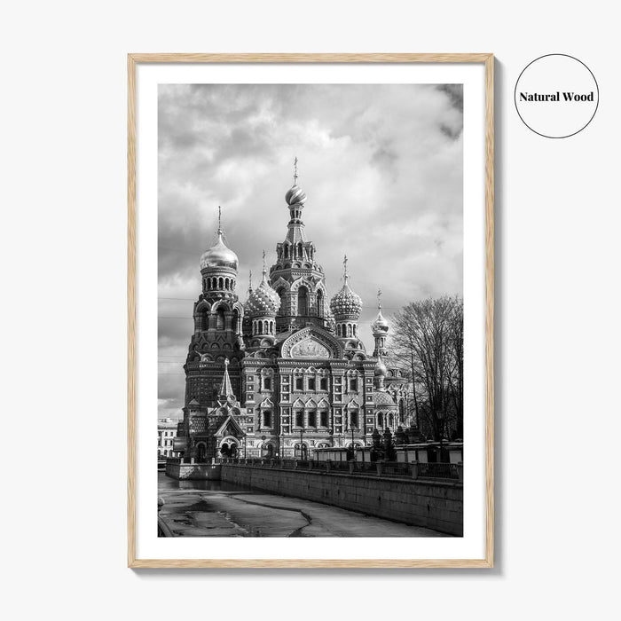 St Petersburg Russia Black and White Fine Art Photo Print, Spas na Krovi