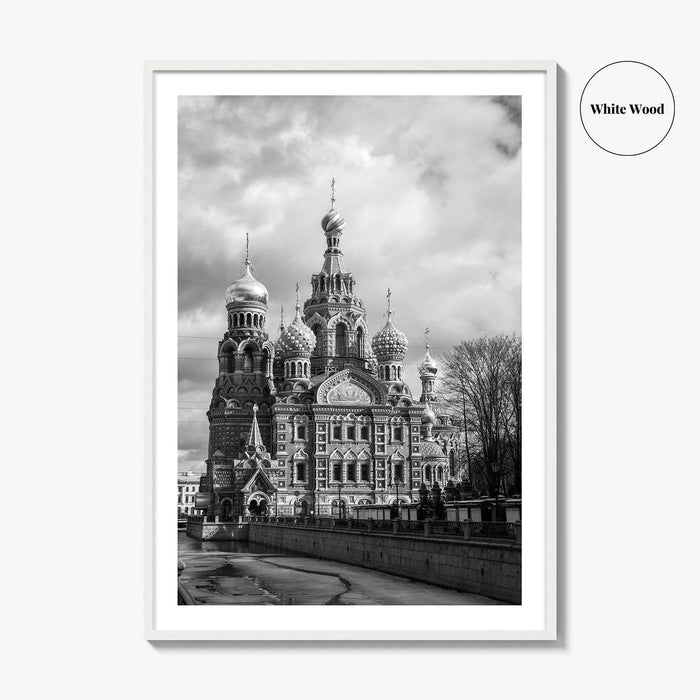 St Petersburg Russia Black and White Fine Art Photo Print, Spas na Krovi