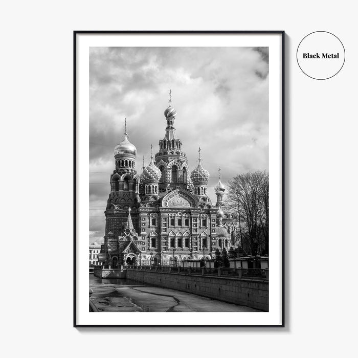 St Petersburg Russia Black and White Fine Art Photo Print, Spas na Krovi