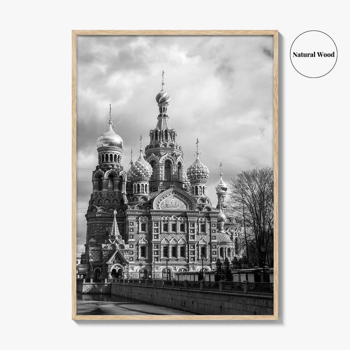 St Petersburg Russia Black and White Fine Art Photo Print, Spas na Krovi