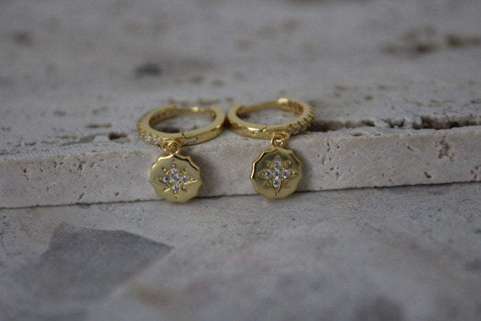 Star Fashionable Dangle Huggie Earrings