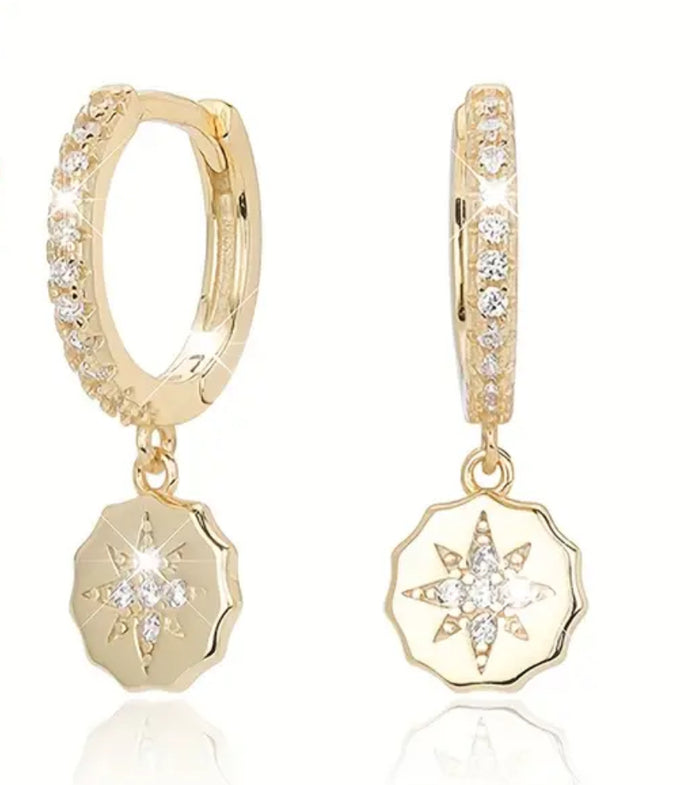Star Fashionable Dangle Huggie Earrings