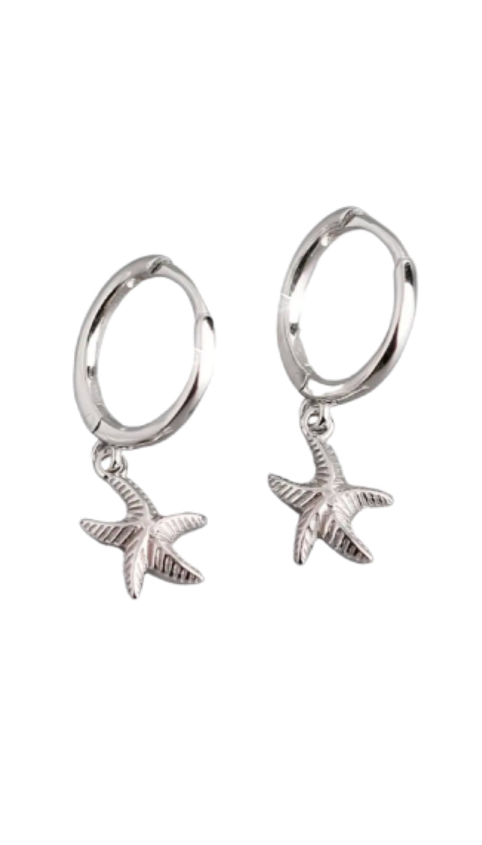Starfish Hoop Huggie Earrings