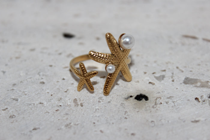 Starfish Pearl Ring