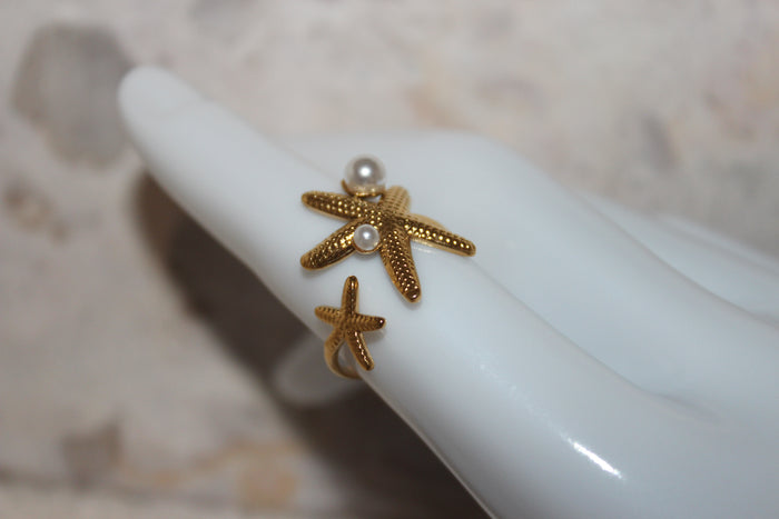 Starfish Pearl Ring