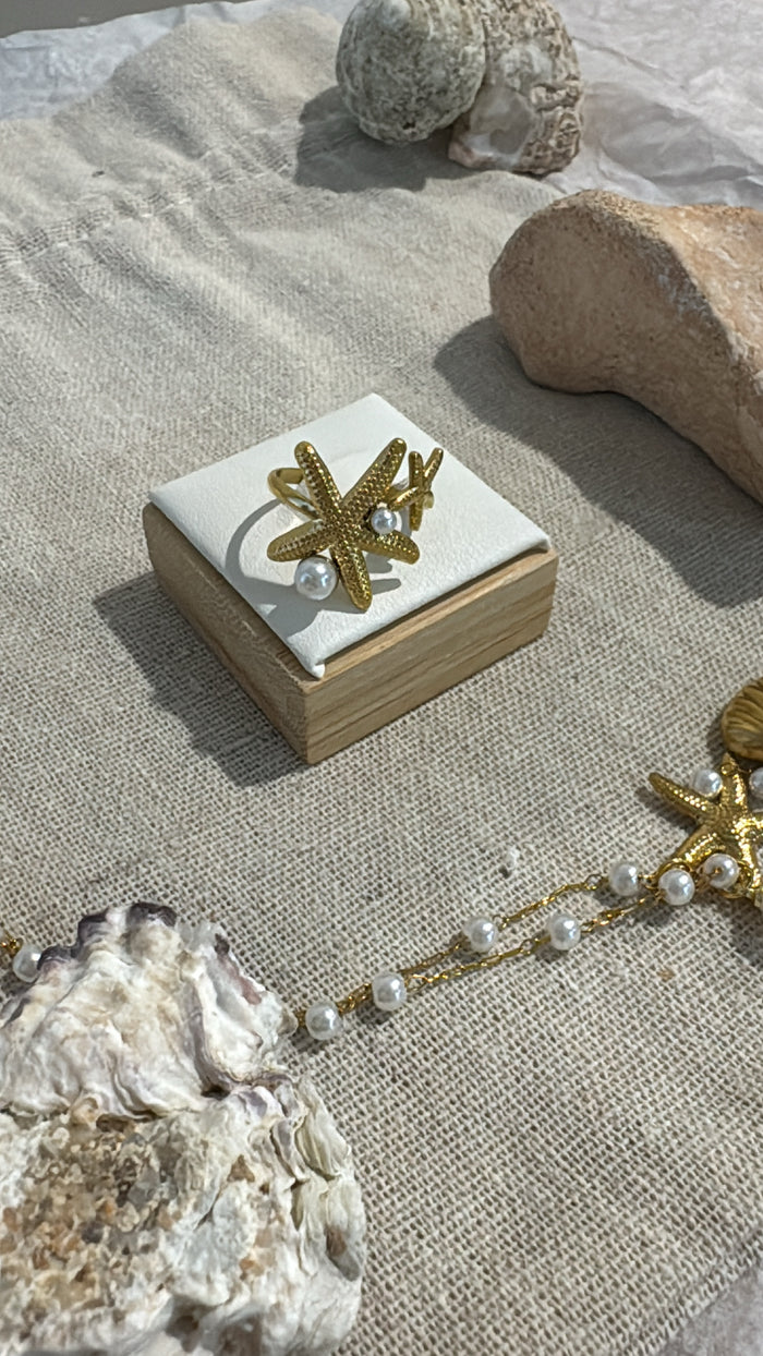 Starfish Pearl Ring