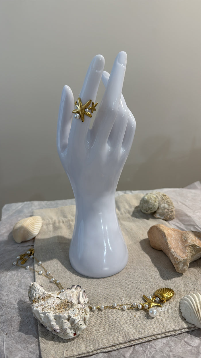 Starfish Pearl Ring