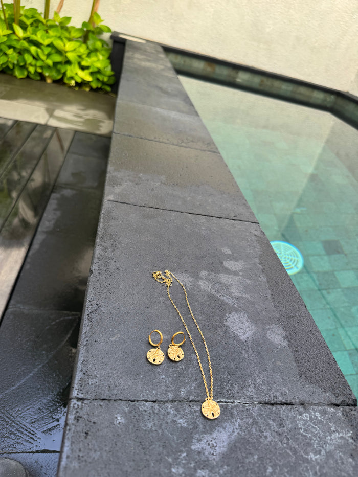 Starfish Sand Dollar Huggie Hoop Earrings